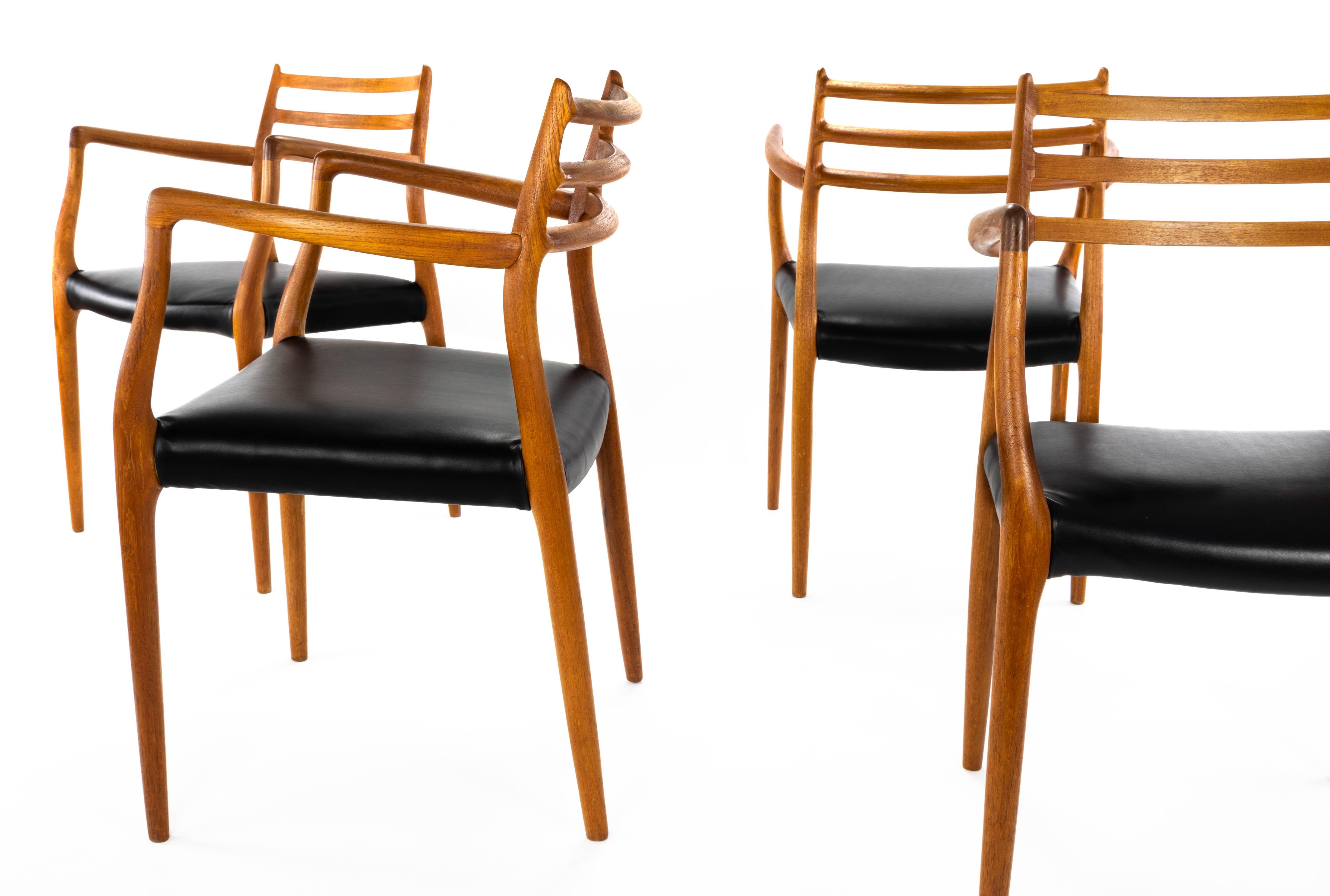 Danish Mid-Century Moden Niels O. Møller Model 62 Dining Chairs, Denmark 1962