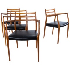 Mid-Century Moden Niels O. Møller Model 62 Dining Chairs, Denmark 1962