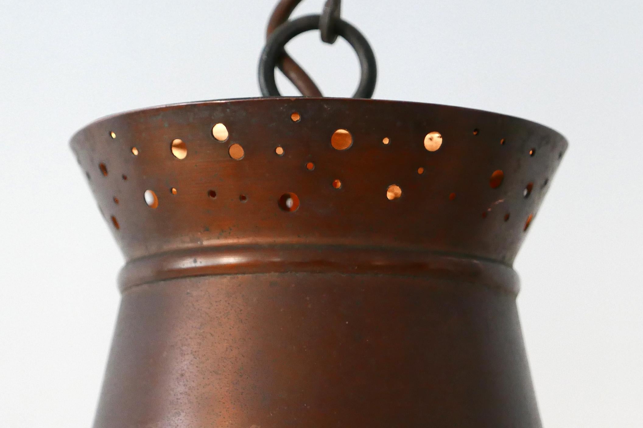 Lampade a sospensione in rame della modernità di metà secolo, Germania, anni '50 in vendita 11