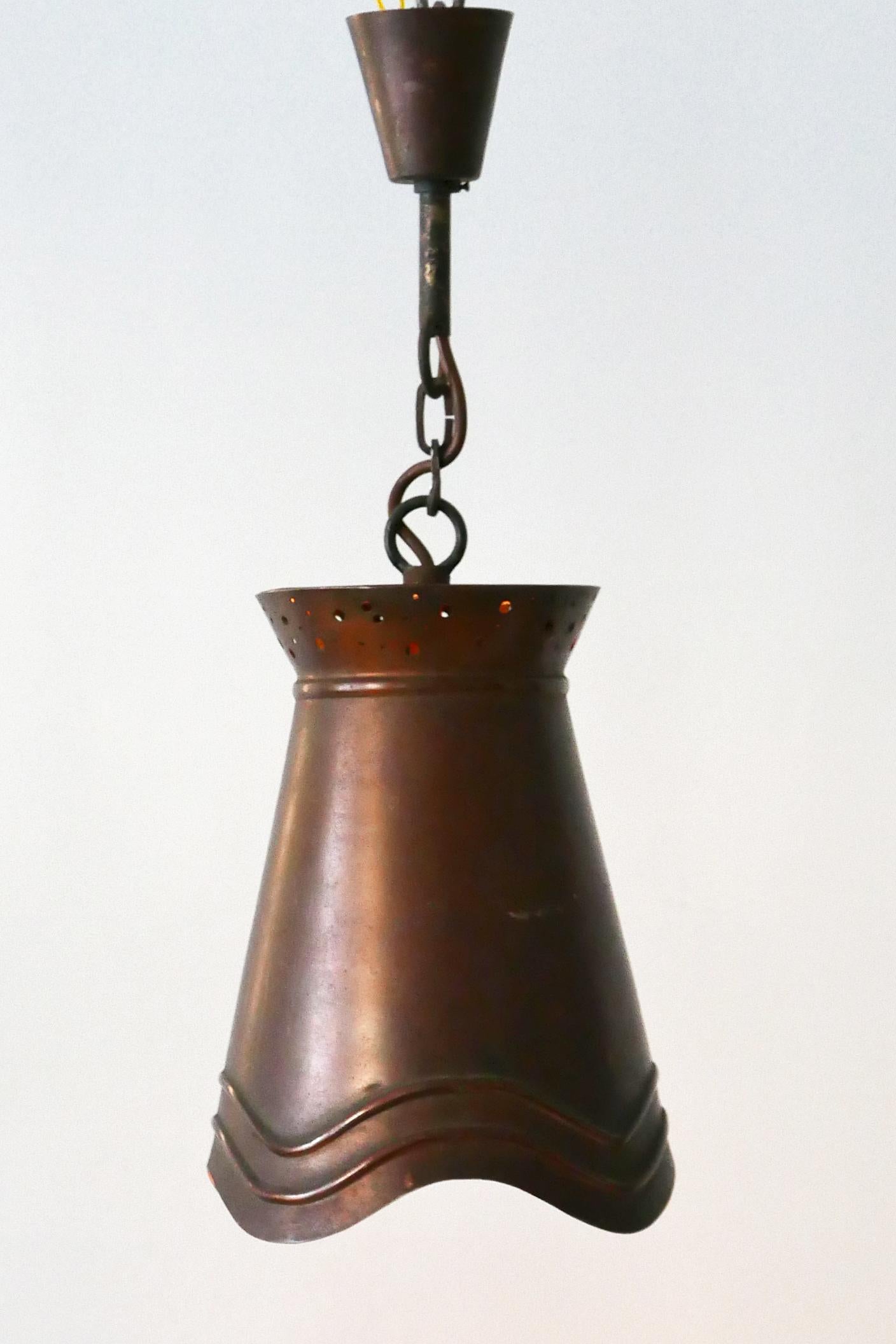 Mid-Century moderno Lampade a sospensione in rame della modernità di metà secolo, Germania, anni '50 in vendita