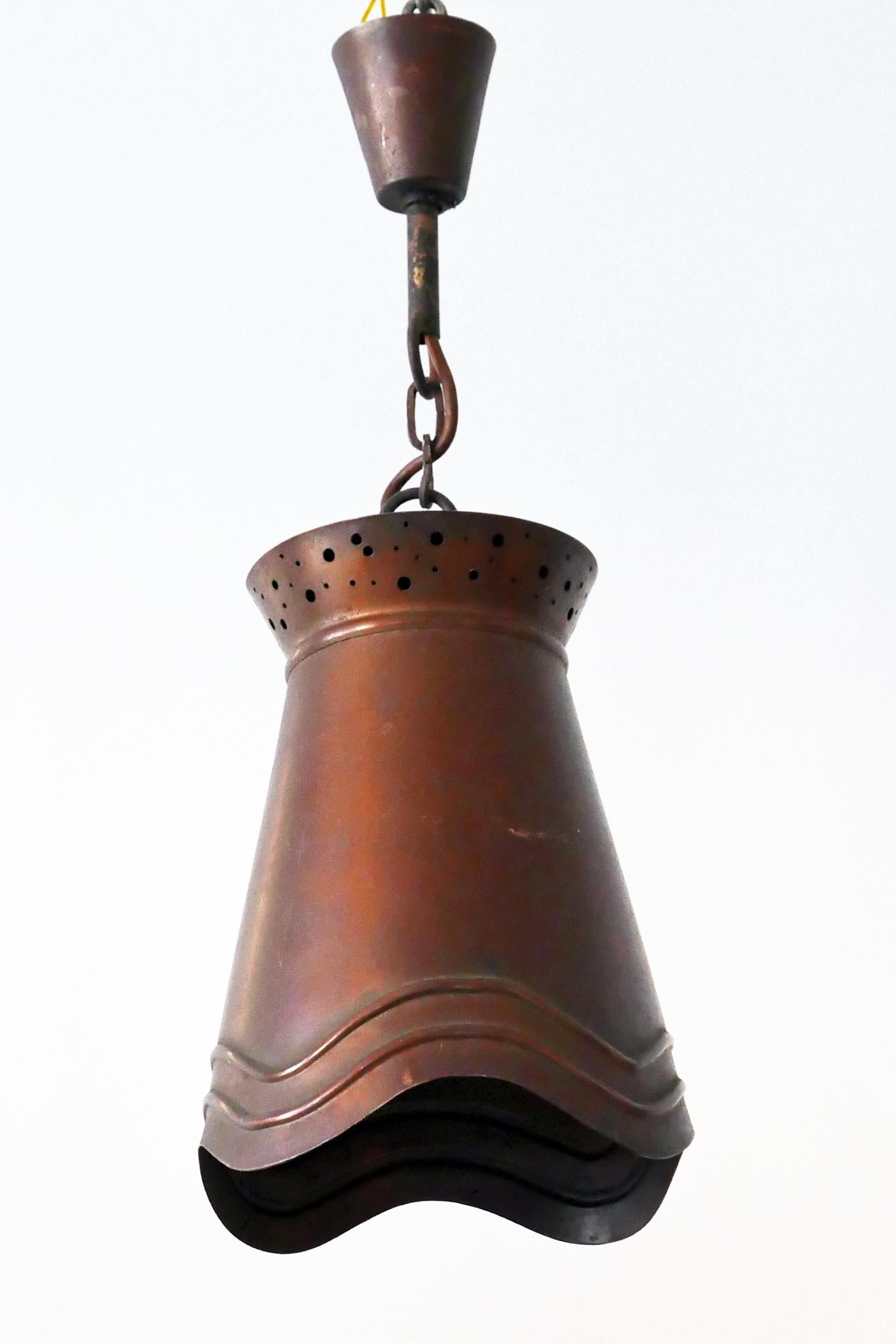 Metà XX secolo Lampade a sospensione in rame della modernità di metà secolo, Germania, anni '50 in vendita