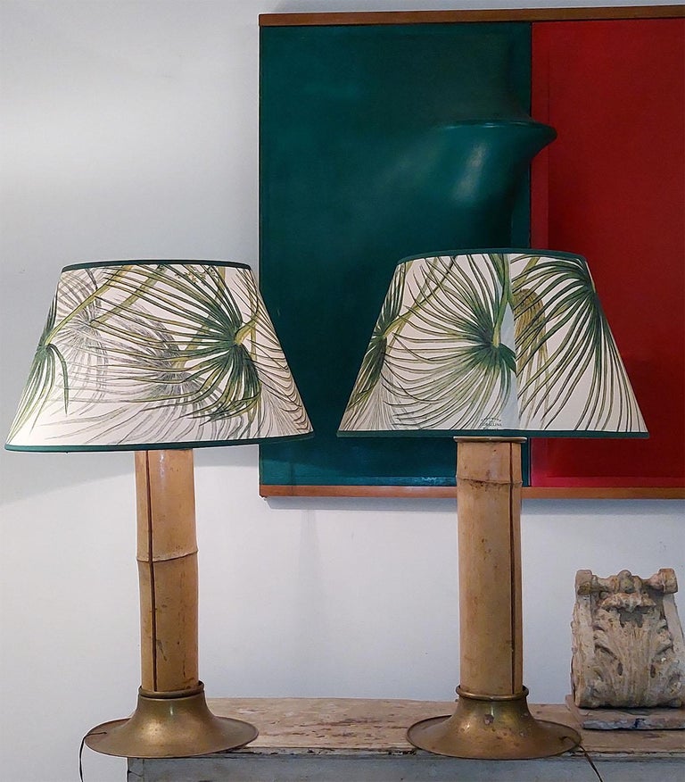 Mid-Century ModernPair of Large Bamboo Table Lamps by Vivai del Sud, Italy 1970s For Sale 6