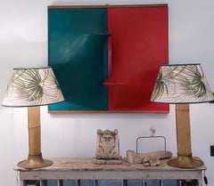 Mid-Century ModernPair of Large Bamboo Table Lamps by Vivai del Sud, Italy 1970s