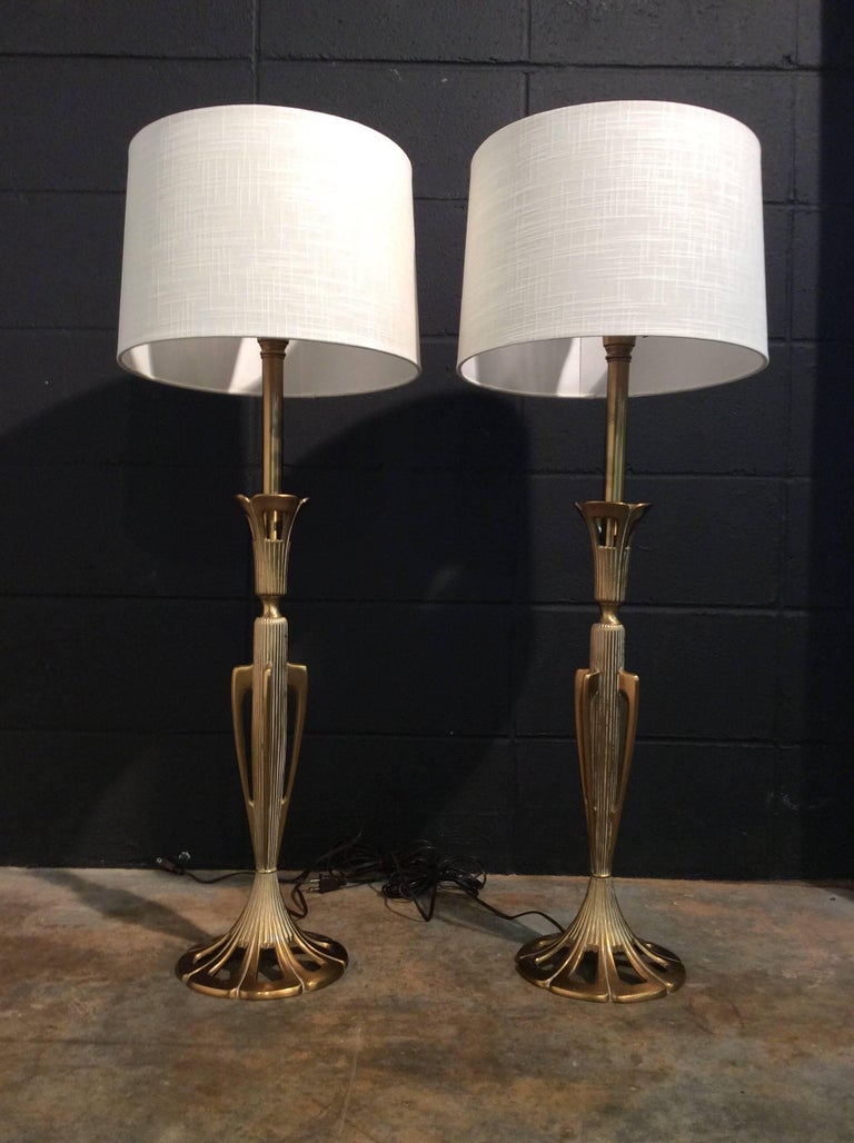 Mid Century Modern Art Deco Solid Brass Lamps Unique At 1stdibs Mid Century Modern Art Deco Solid Brass Lamps Stunning