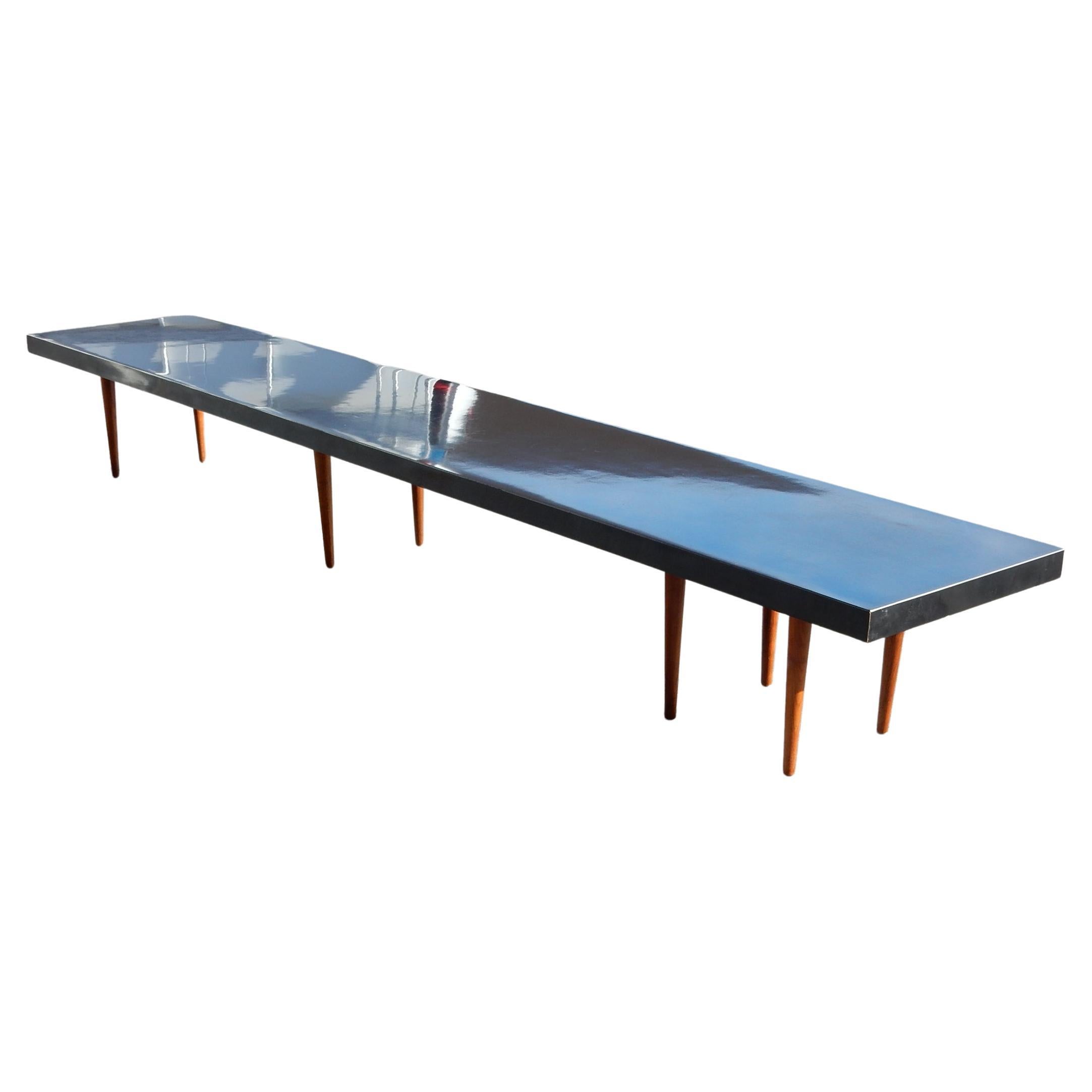 Mid-Century Modern 10 Foot Coffee Table or Bench, circa 1950, Custom In Fair Condition For Sale In Las Vegas, NV