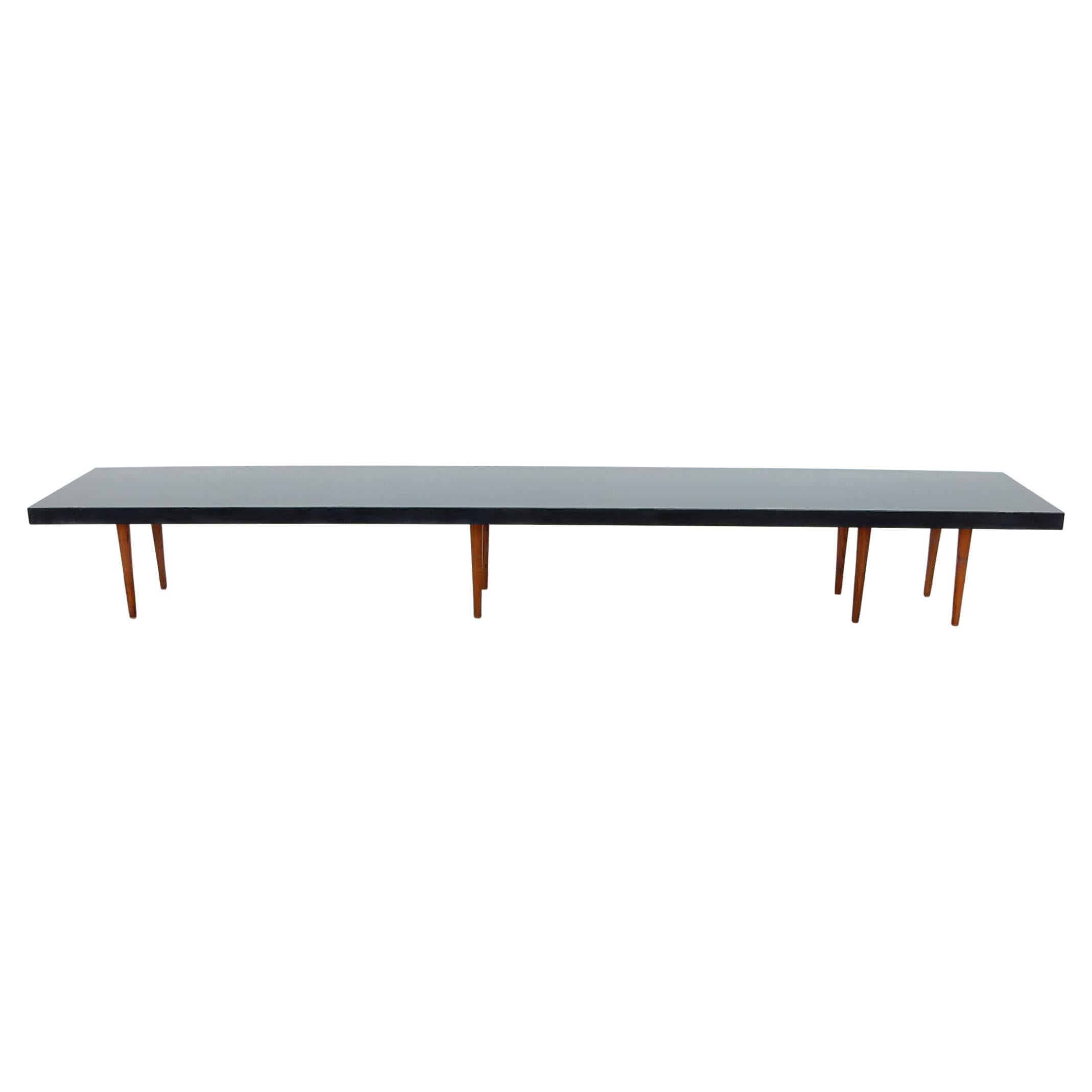 20th Century Mid-Century Modern 10 Foot Coffee Table or Bench, circa 1950, Custom For Sale
