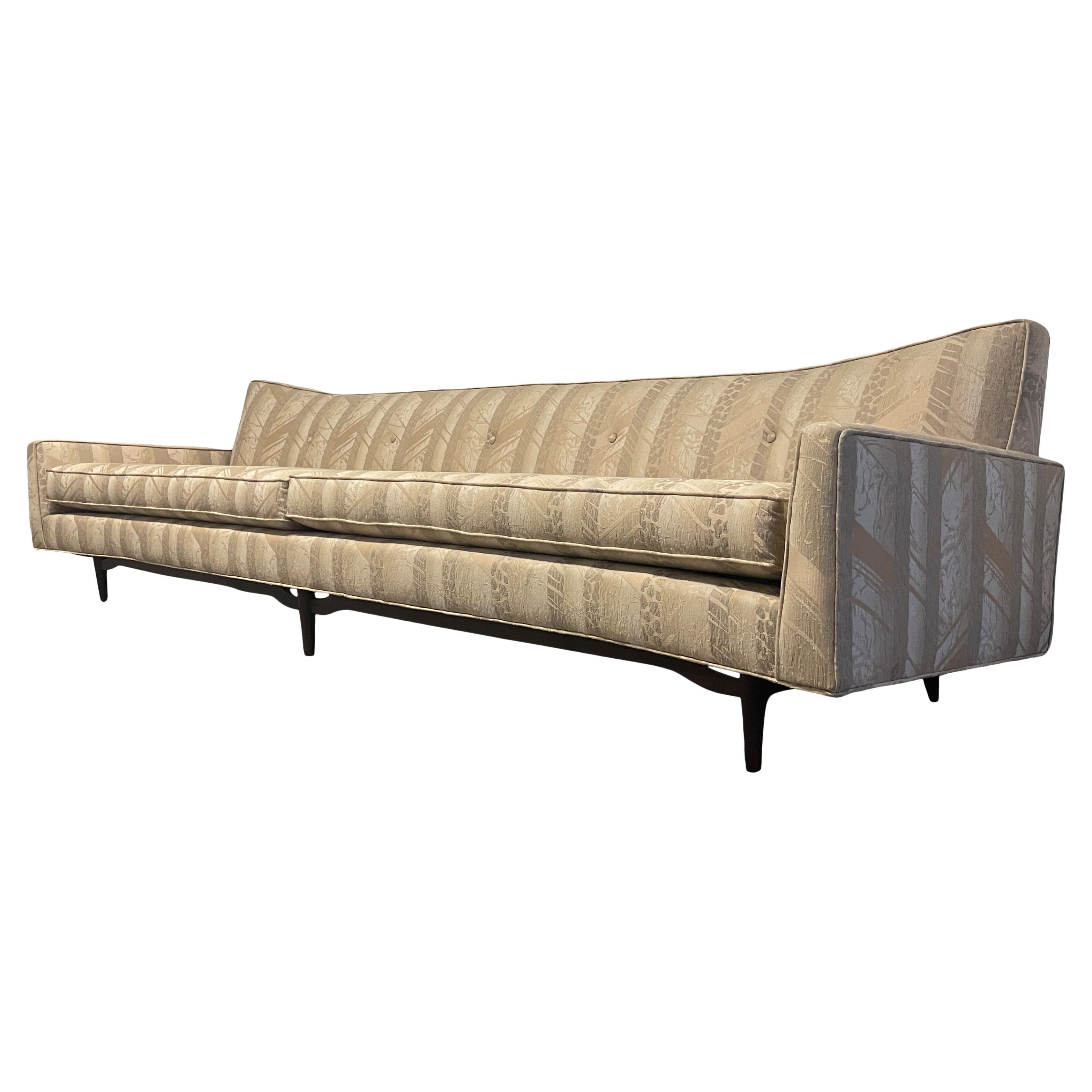 Mid Century Modern 10 Foot Long Low Angled Sofa Style of Paul McCobb For Sale