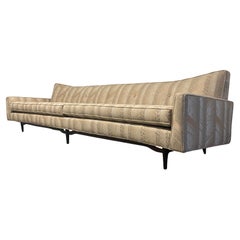 Mid Century Modern 10 Foot Long Low Angled Sofa Style of Paul McCobb