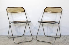 Mid-Century Modern 10 Smoked Lucite Folding Chairs, Italy, 1960s, Castelli