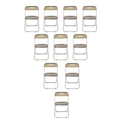 Mid-Century Modern 10 Smoked Lucite Folding Chairs, Italy, 1960s, Castelli