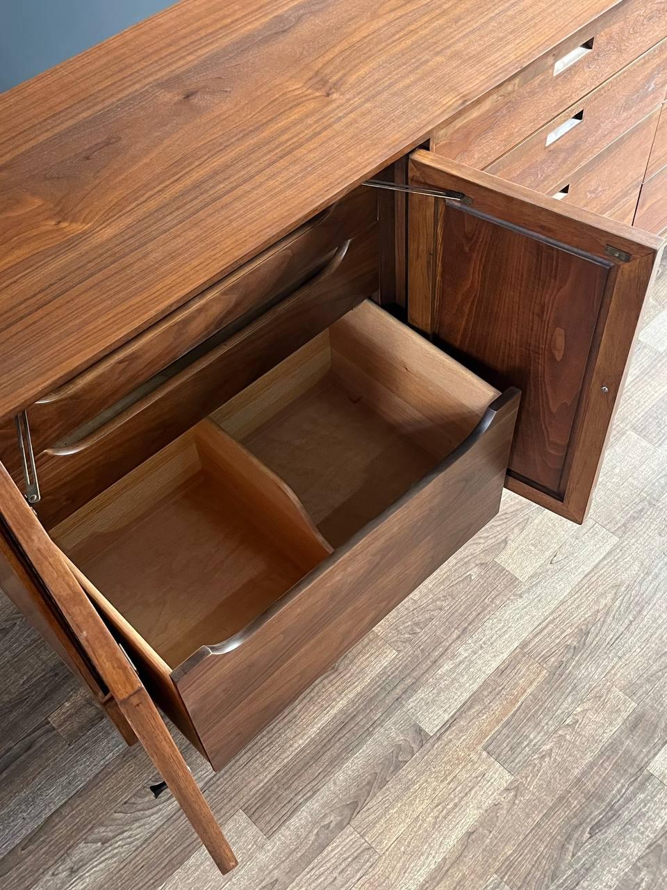 Newly Refinished - Mid-Century Modern 11-Drawer Walnut Dresser 5