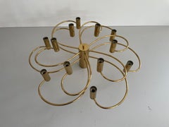 Empotrable moderno de mediados de siglo con 12 brazos y cuerpo de latón de Cosack, años 60, Alemania