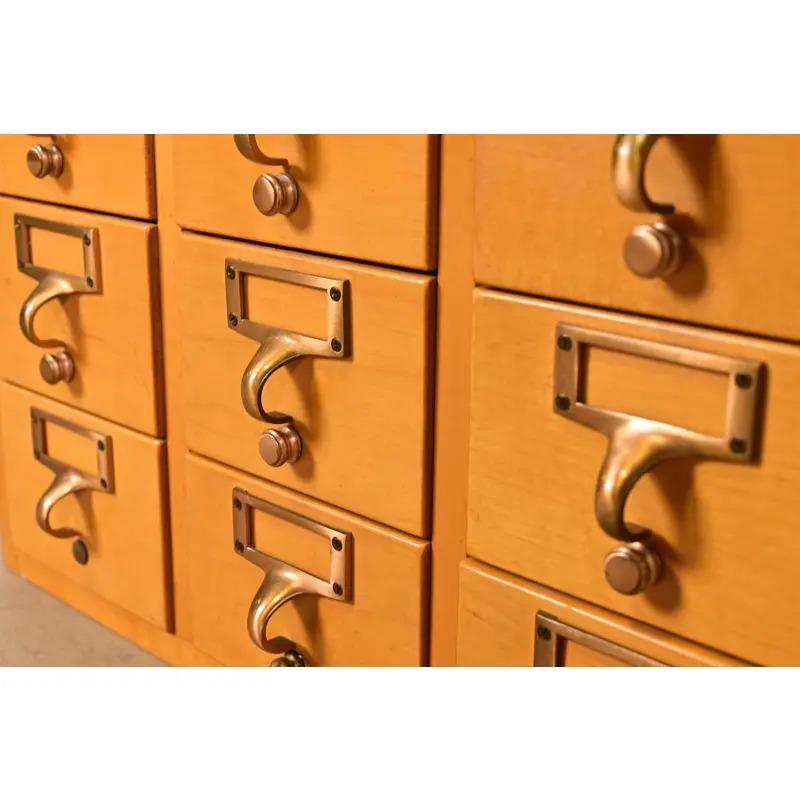 Mid-Century Modern 12-Drawer Library Card Catalog by Gaylord Bros, Circa 1950s For Sale 4