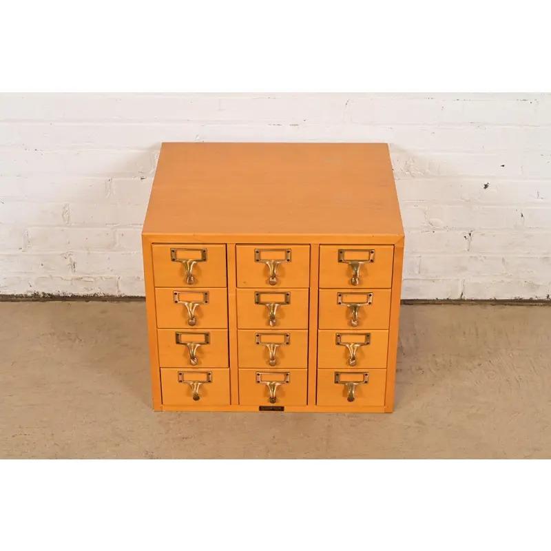 American Mid-Century Modern 12-Drawer Library Card Catalog by Gaylord Bros, Circa 1950s For Sale
