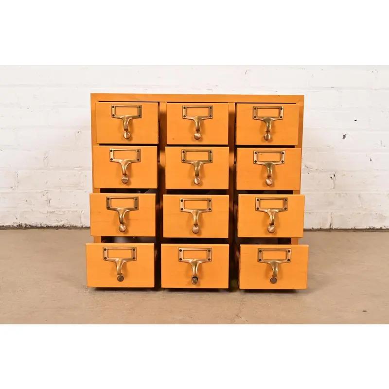 Mid-Century Modern 12-Drawer Library Card Catalog by Gaylord Bros, Circa 1950s For Sale 1