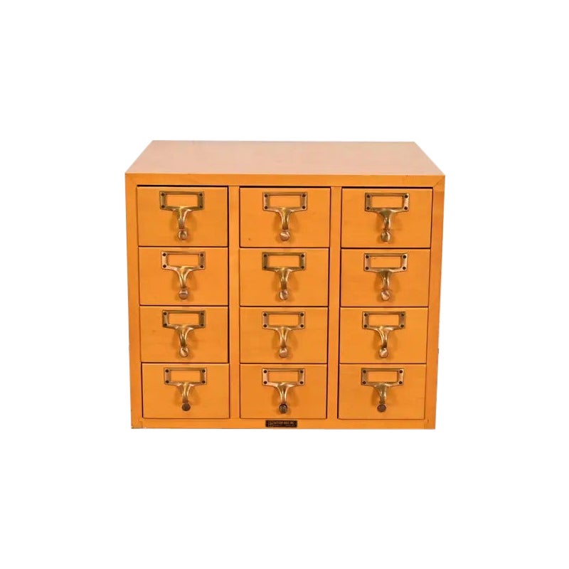 Mid-Century Modern 12-Drawer Library Card Catalog by Gaylord Bros, Circa 1950s For Sale