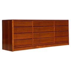 Mid Century Modern  12 Drawer Teak Dresser by D-Scan