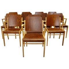 Sedie da pranzo Schuster Modern 12 Vintage in faggio bicolore Franz Schuster