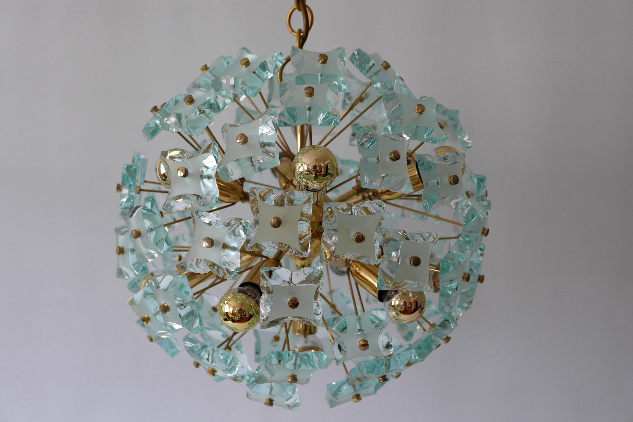 Mid-Century Modern 13-Flamed Sputnik Chandelier or Pendant Lamp Dandelion, 1960s 4