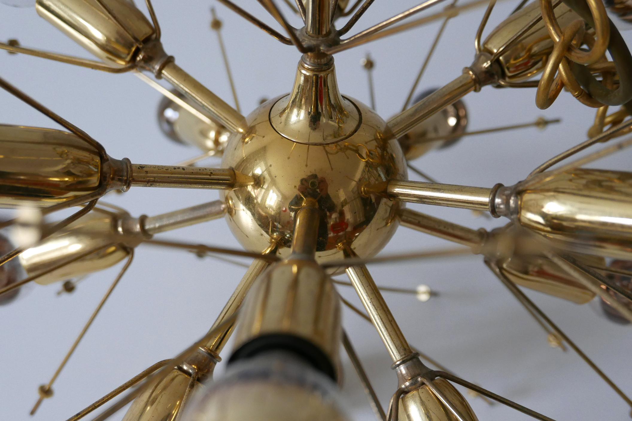 Mid-Century Modern 13-Flamed Sputnik Chandelier or Pendant Lamp Dandelion, 1960s 13
