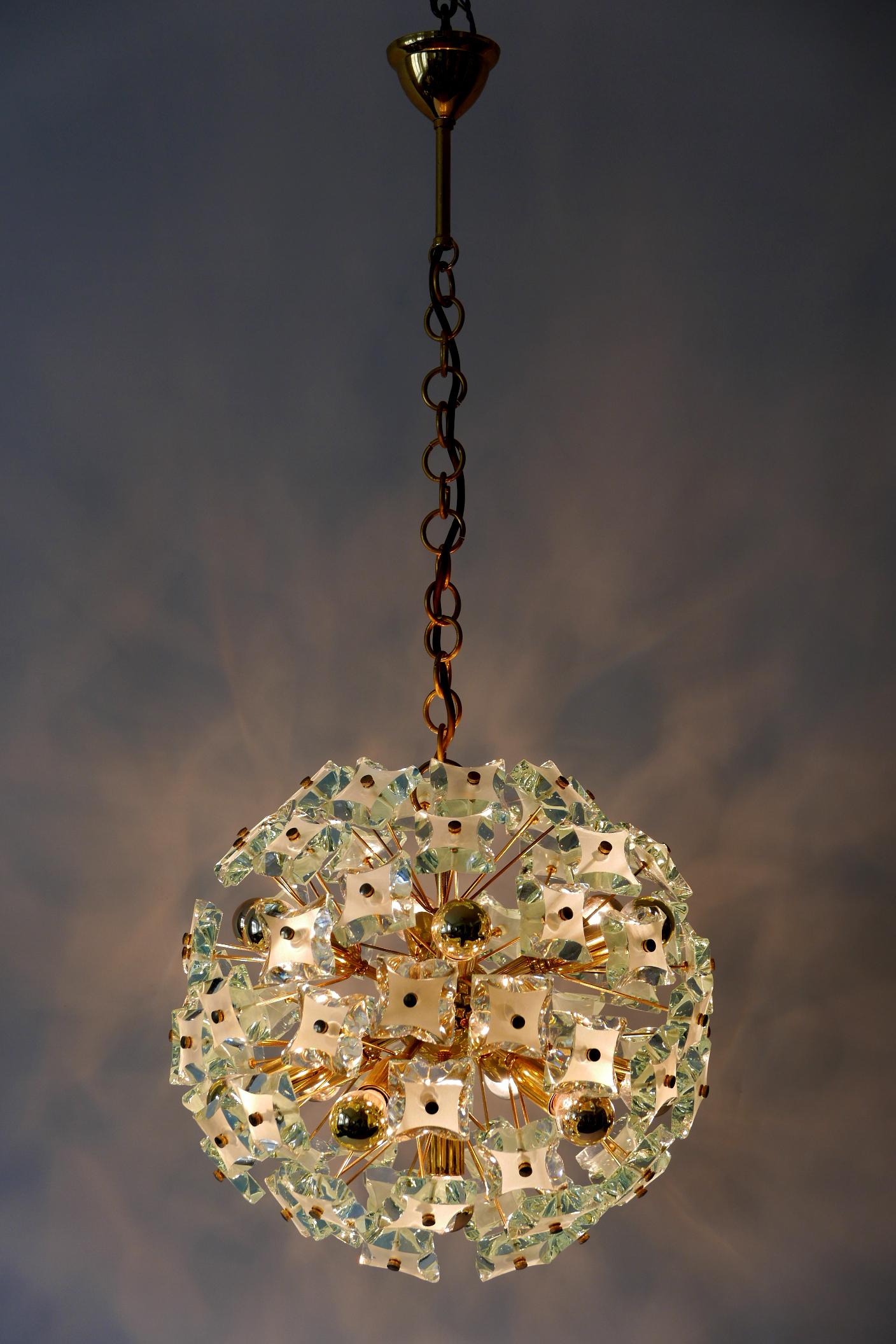 Mid-20th Century Mid-Century Modern 13-Flamed Sputnik Chandelier or Pendant Lamp Dandelion, 1960s