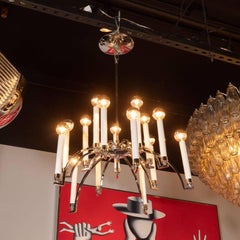 Mid-Century Modern 14-Arm Chrome Chandelier by Lightolier