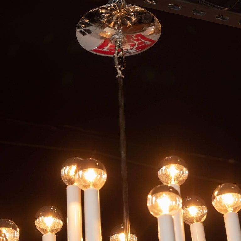 Mid-Century moderno Lampadario a 14 bracci in cromo in stile Mid-Century Modern di Lightolier in vendita