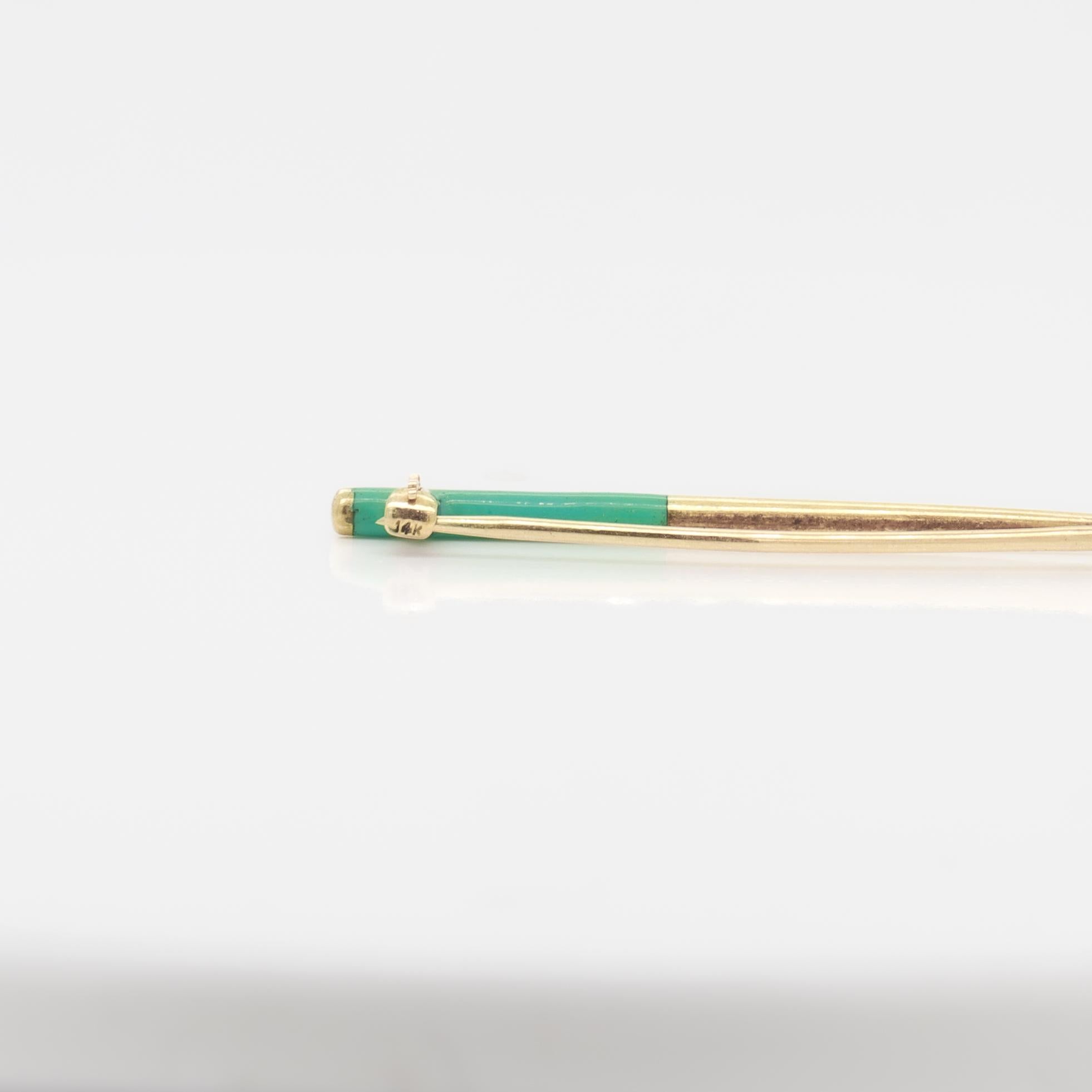Mid-Century Modern 14K Gold & Enamel Golf Club Pin / Brooch For Sale 3