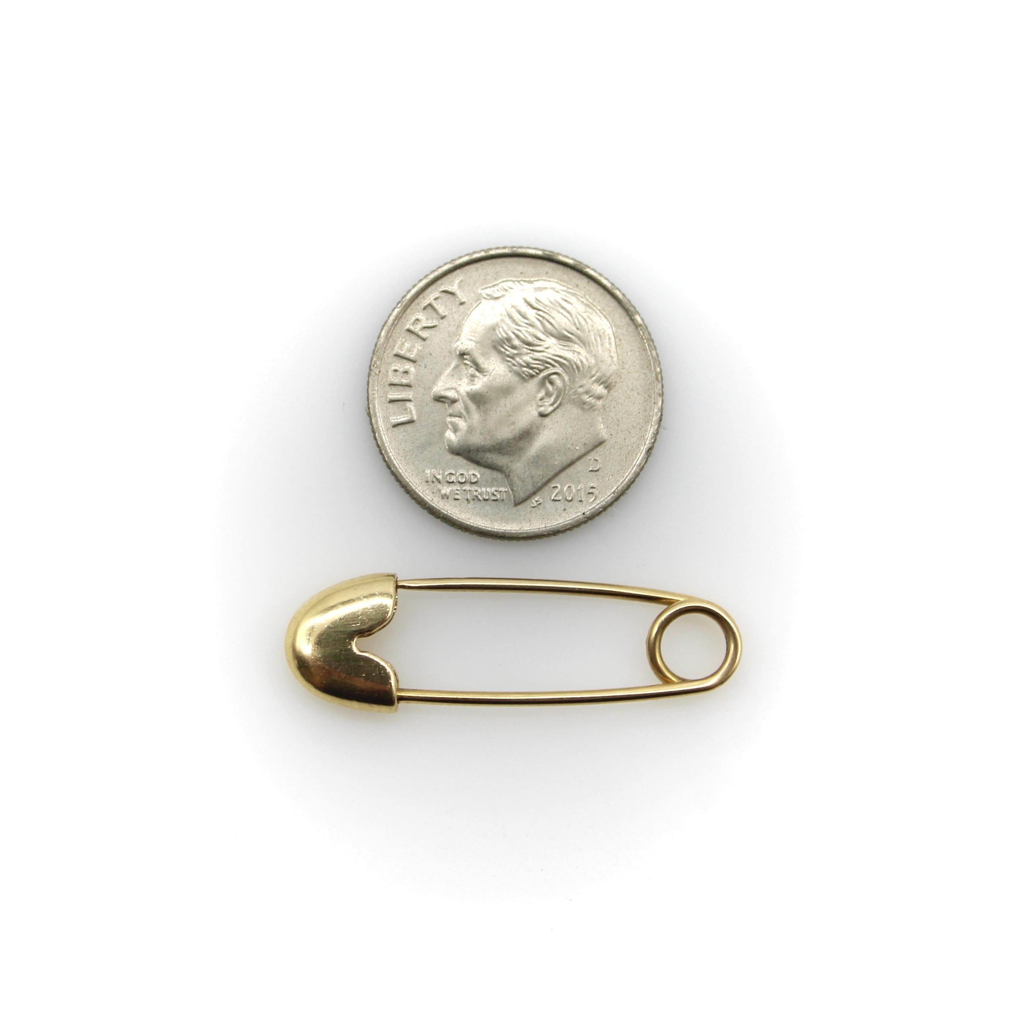 Mid-Century Modern 14K Gold Sicherheitsnadel im Zustand „Gut“ im Angebot in Venice, CA