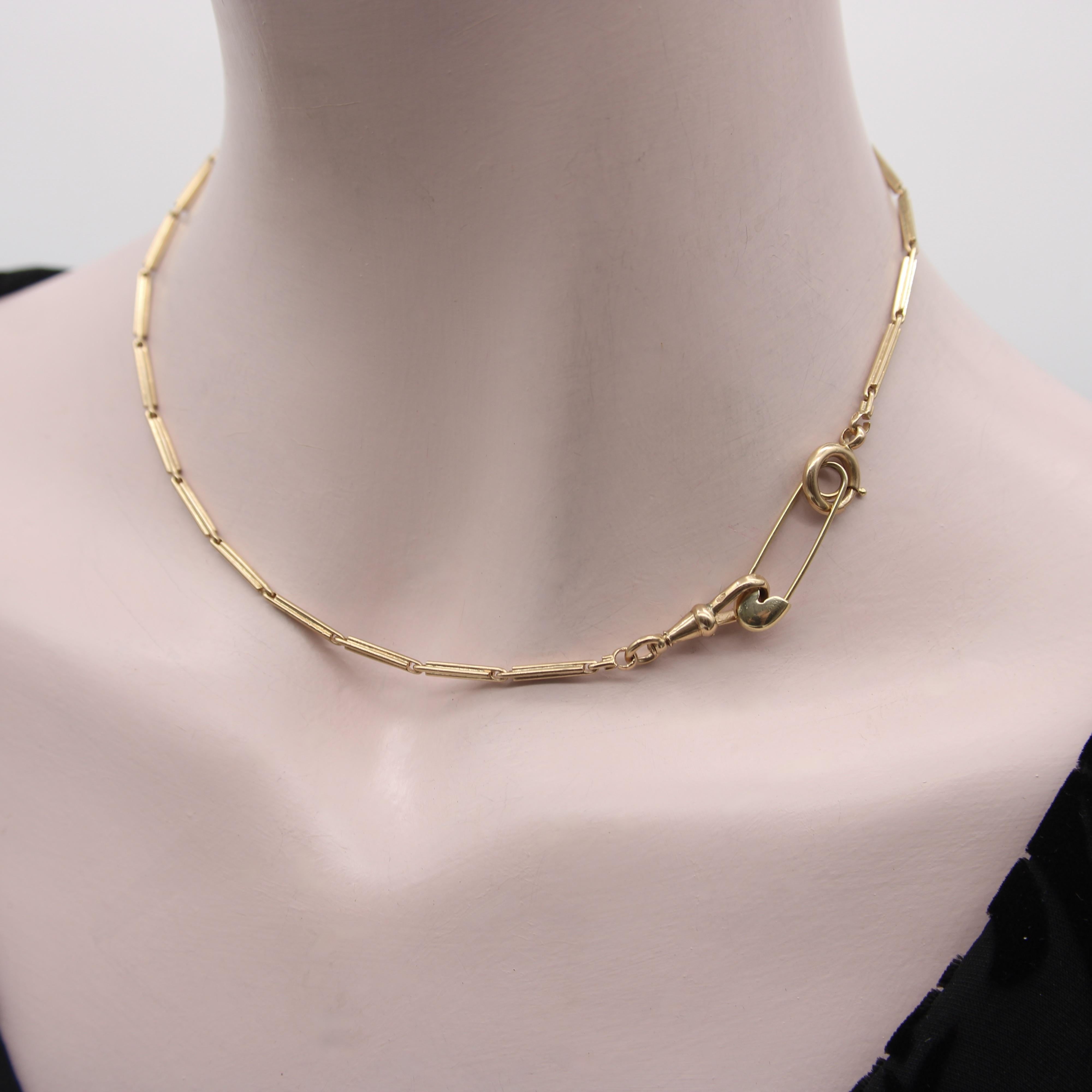 Mid-Century Modern 14K Gold Sicherheitsnadel im Angebot 1