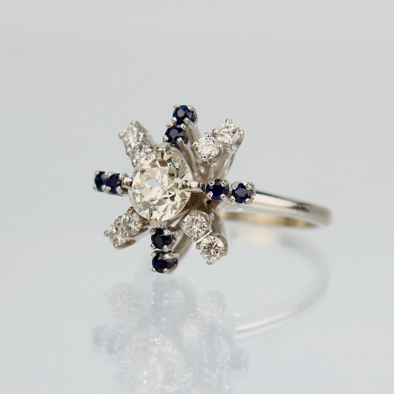 sapphire starburst ring