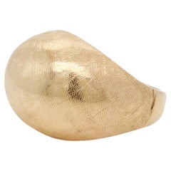 Bague cocktail Dome en or jaune 14k de style The Moderns avec finition Florentine