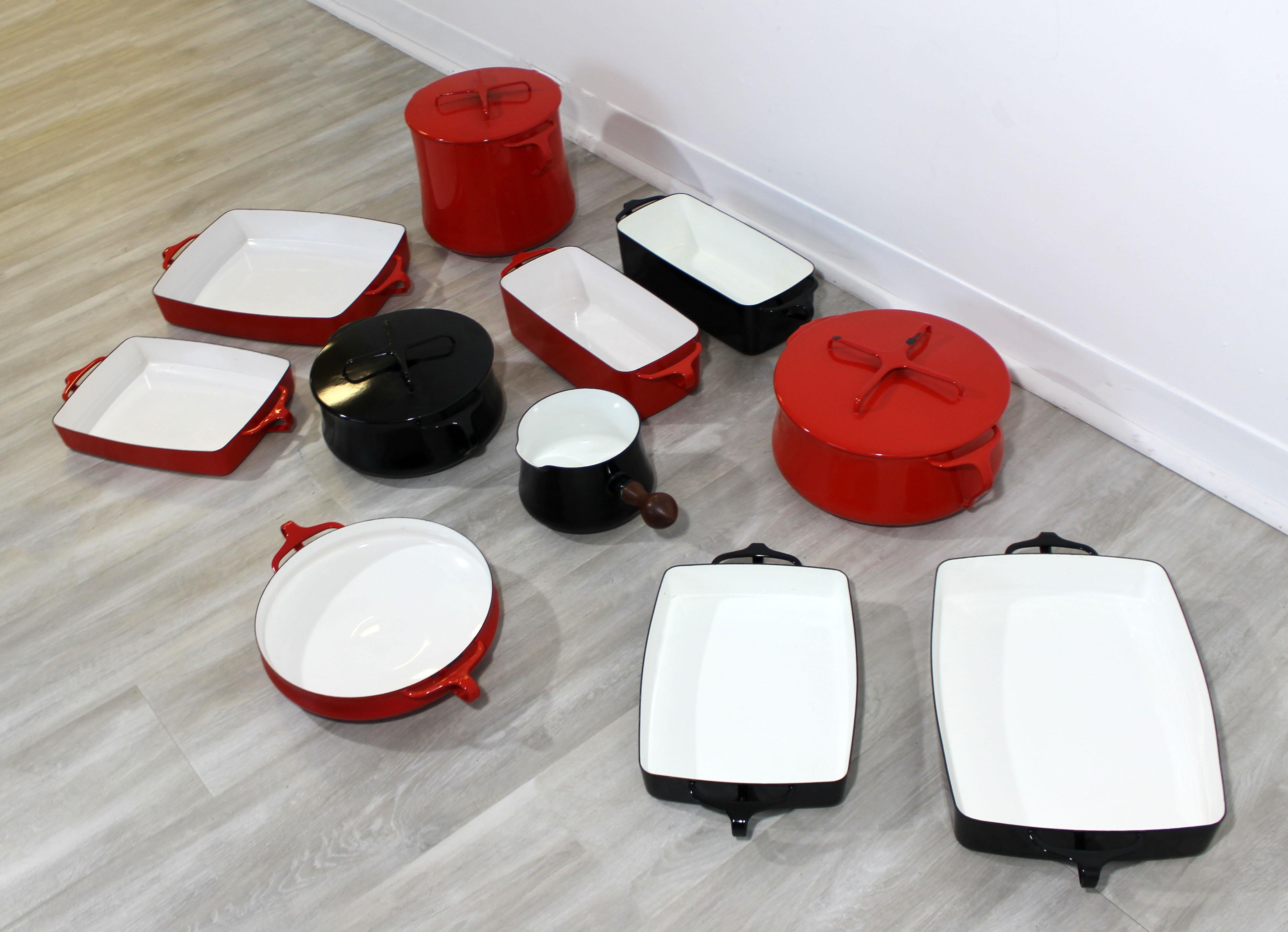 Mid-Century Modern 14Pc Jens Quistgaard Dansk France Red Black Cookware ...
