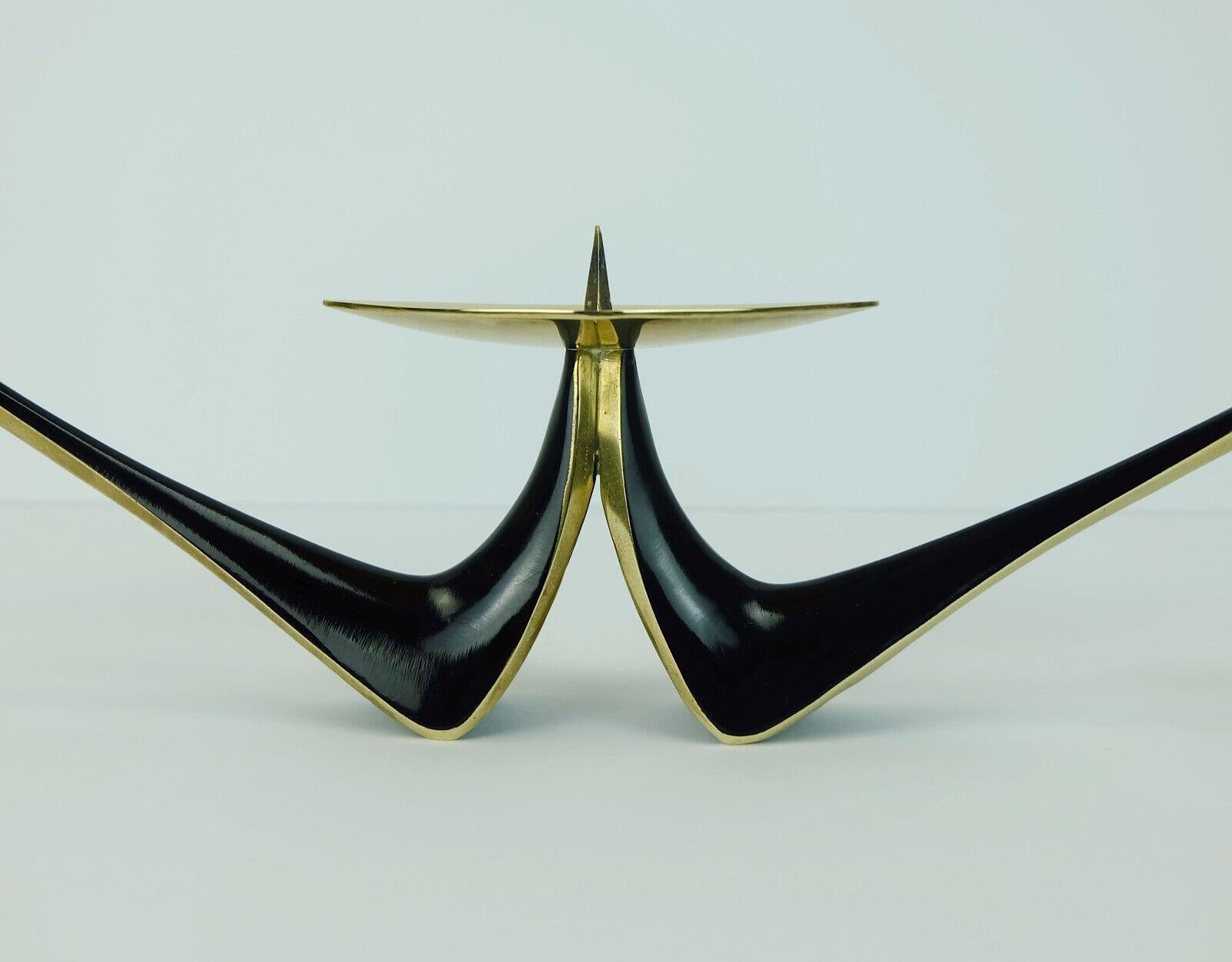 Brass Mid-Century Modern 1950s Candle Holder Klaus Ullrich For Sale