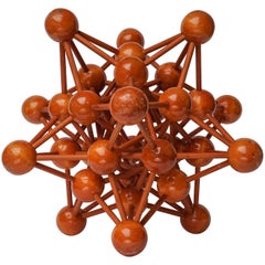 Niederländisches wissenschaftliches Molecule Atomic-Skulptur-Modell aus Holz, Mid-Century Modern 1950er Jahre