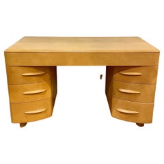 Mid-Century Modern 1950's Heywood Wakefield Desk Wheat Finish Solid Maple