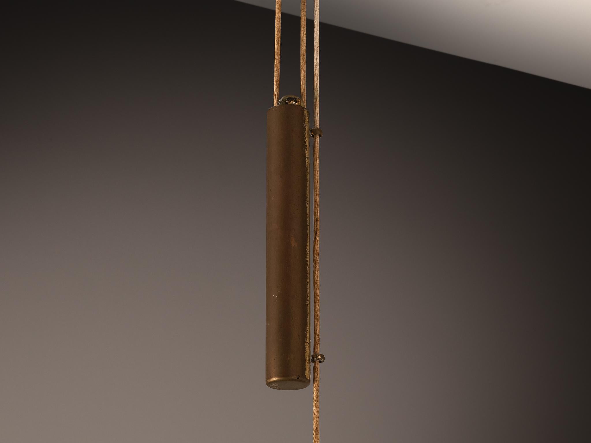 Aluminum Mid-Century Modern 1950s Italian Ceiling Light in Brass For Sale