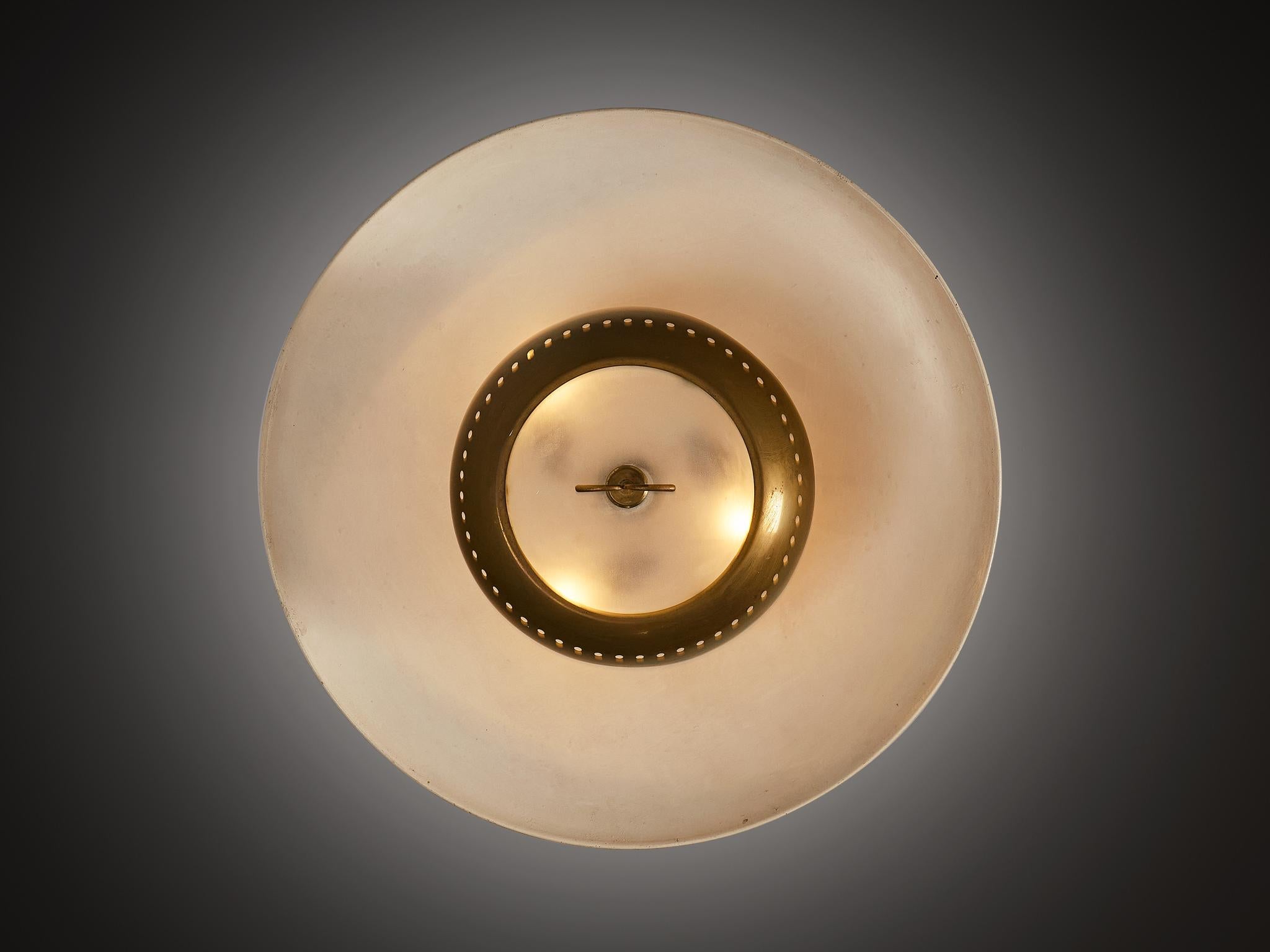 Mid-Century Modern 1950s Italian Ceiling Light in Brass For Sale 2