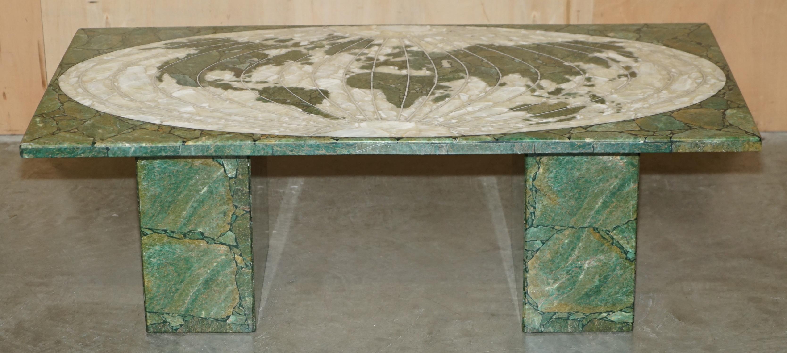 Mid-Century Modern MID CENTURY MODERN 1950's ITALIAN MARBLE & ONYX WORLD MAP COFFEE COCKTAIL TABLE For Sale