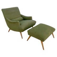 Silla de salón y otomana Lawrence Peabody de los años 50, Mid Century Modern
