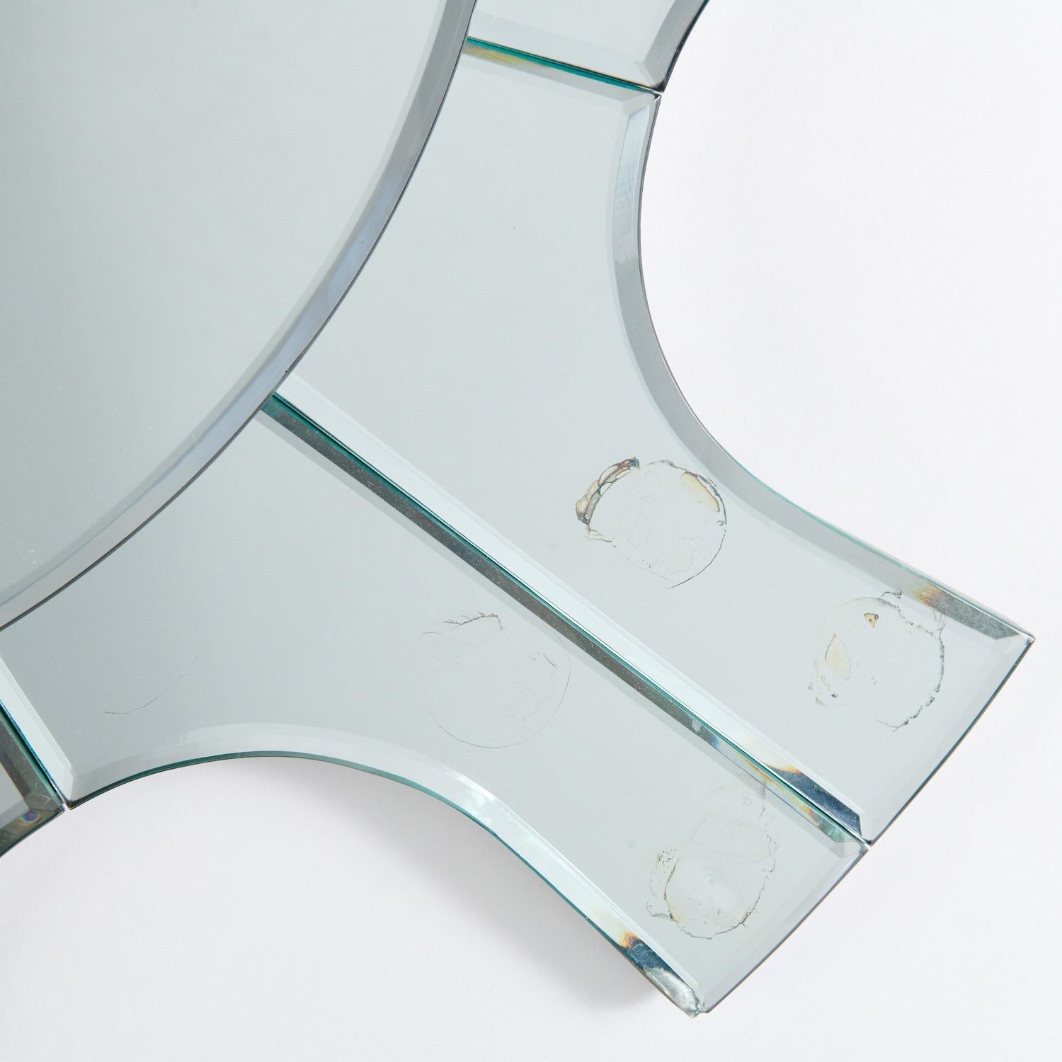 20th Century Mid-Century Modern 1950s Tommi Parzinger Starburst Beveled Glass Wall Mirror