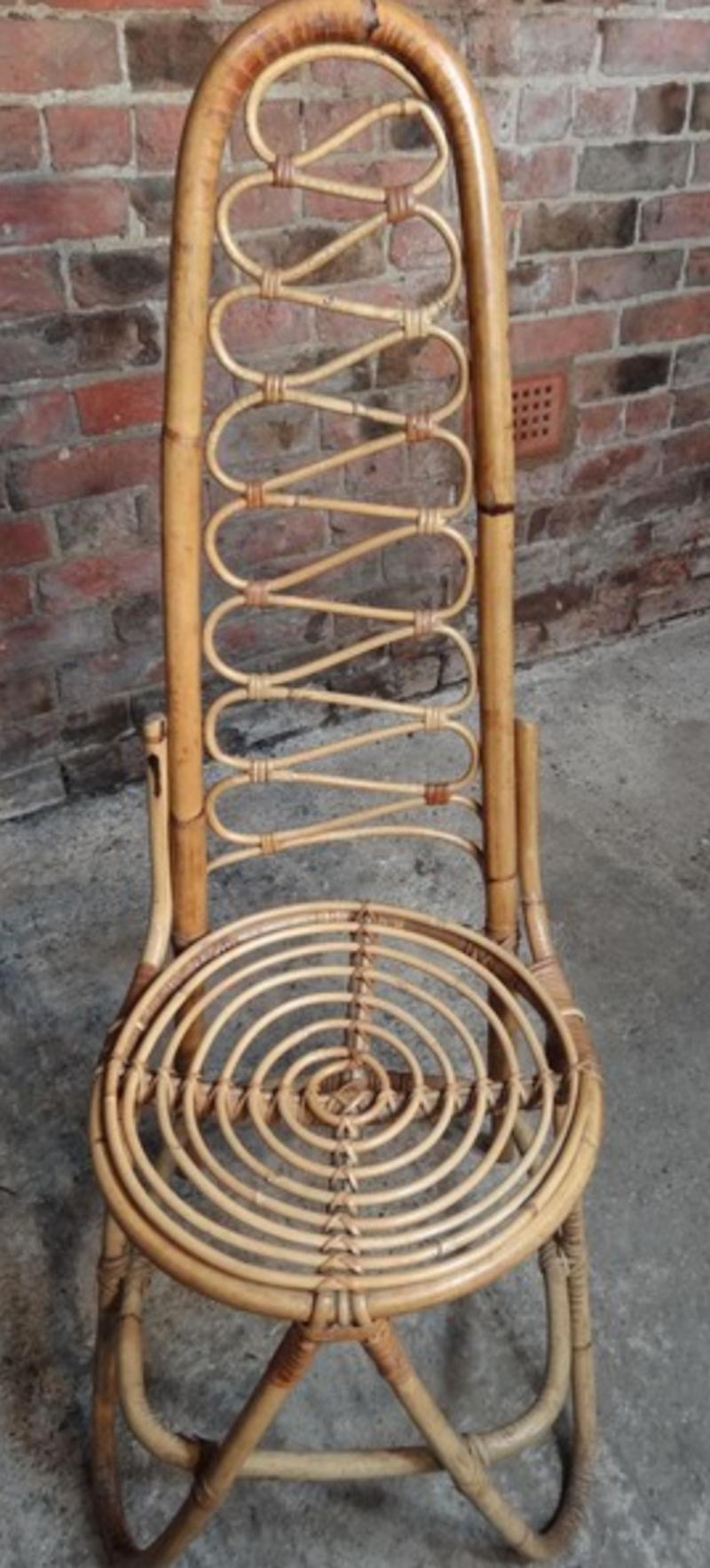 Dutch Mid-Century Modern 1960 Cane / Bamboo Designer Chair