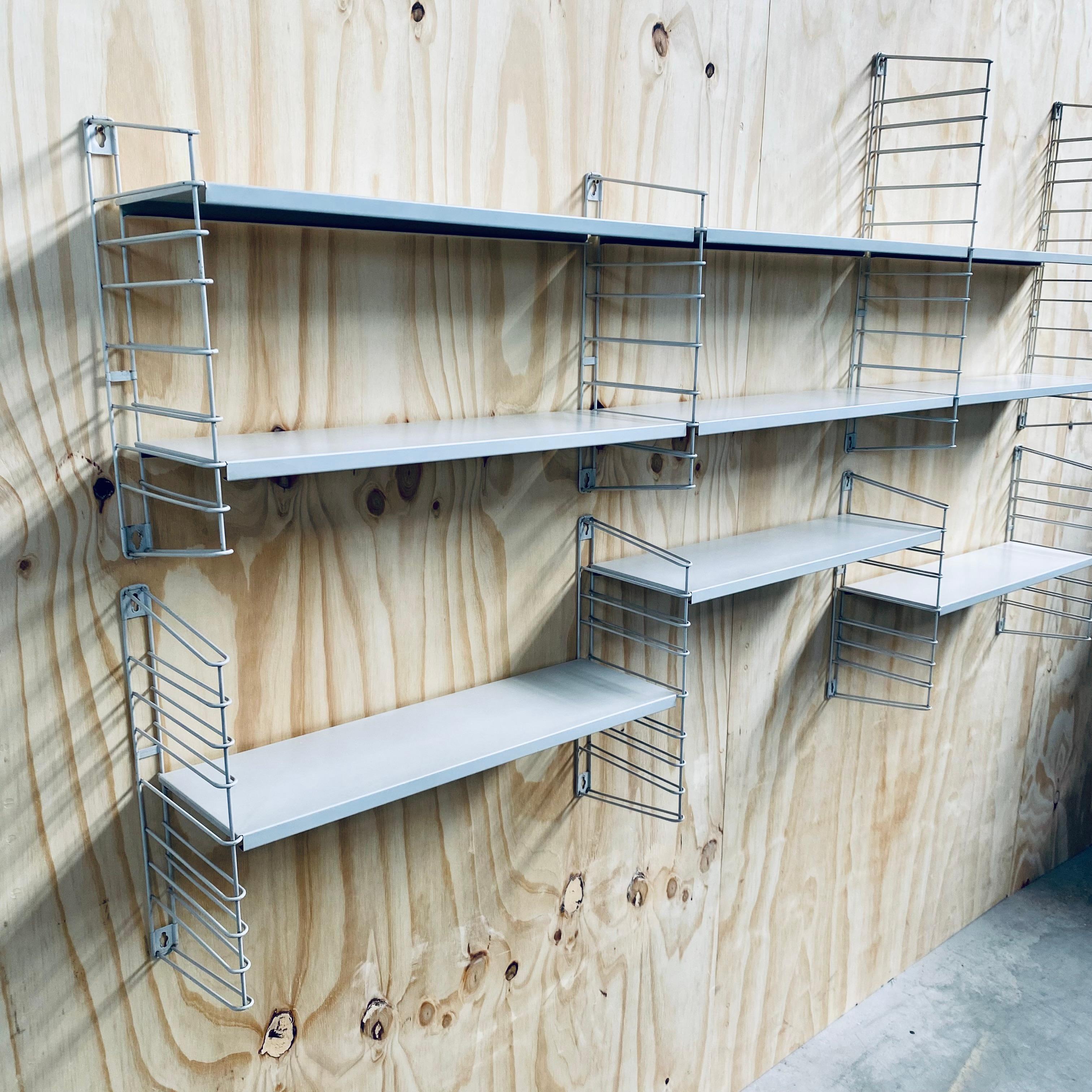 Mid-Century Modern 1960 Extra Large Metal Tomado Shelving Wall Unit Dutch Design For Sale 8