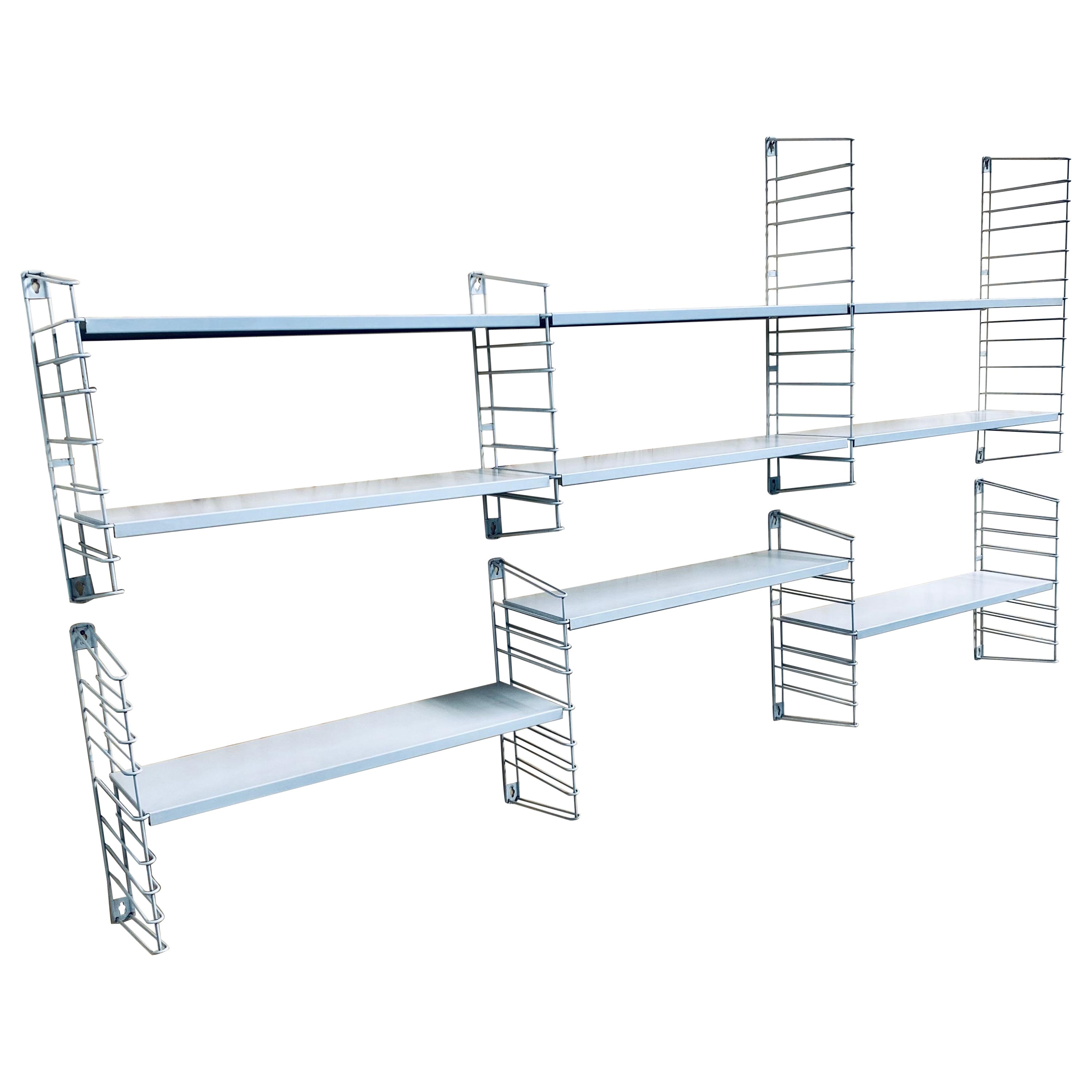 Mid-Century Modern 1960 Extra Large Metal Tomado Shelving Wall Unit Design olandese in vendita
