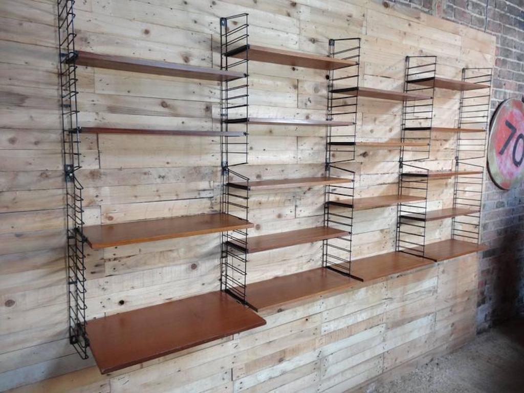 20th Century Mid-Century Modern, 1960 Extra Large Teak / Metal Tomado Shelving or Wall Unit