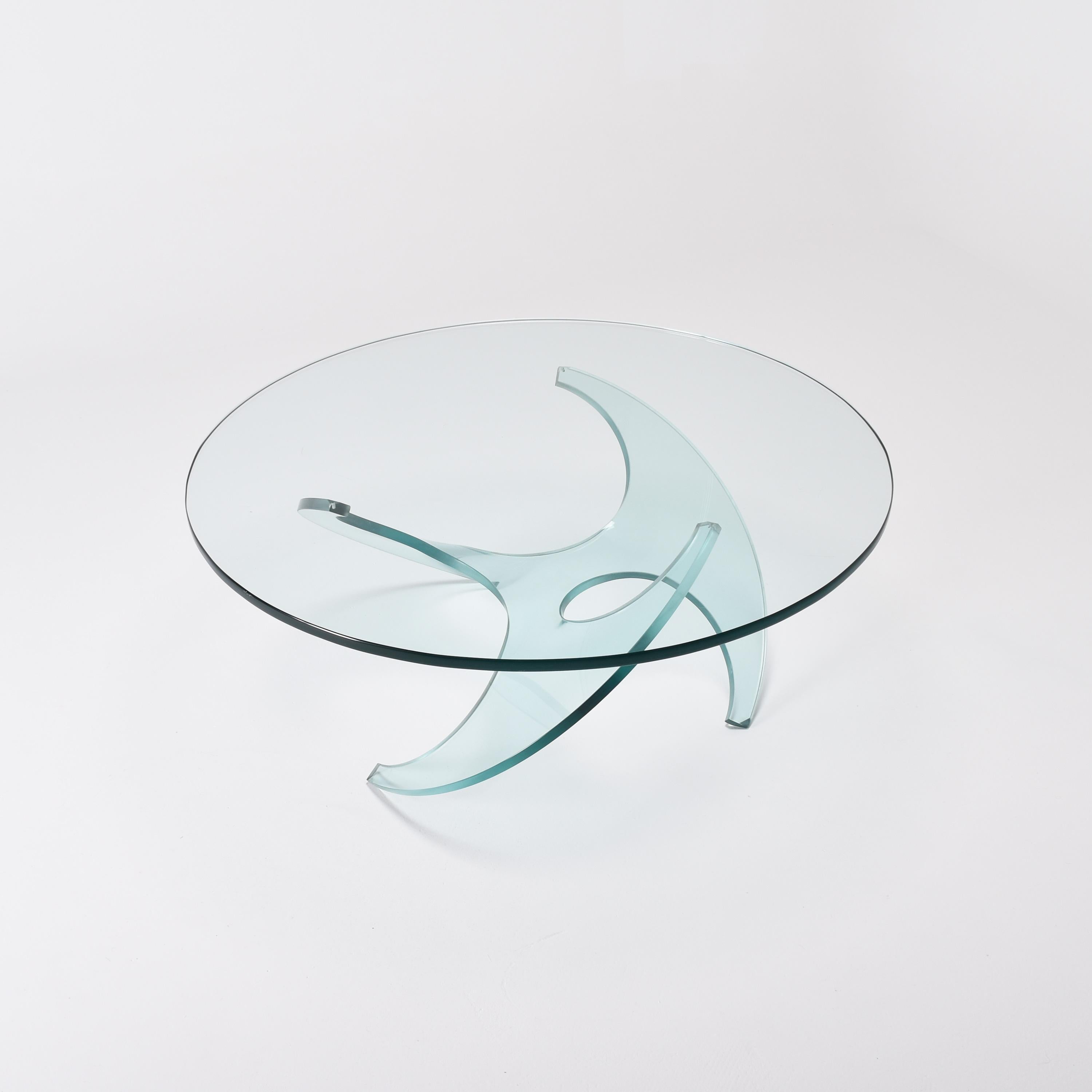 Mid-Century Modern Glas Propeller Coffee Tableby Knut Hertserberg, 1970, Germany In Good Condition For Sale In Le Grand-Saconnex, CH