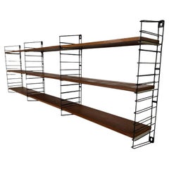 Mid-Century Modern, 1960 Retro Large Teak / Metal Tomado Shelving library system