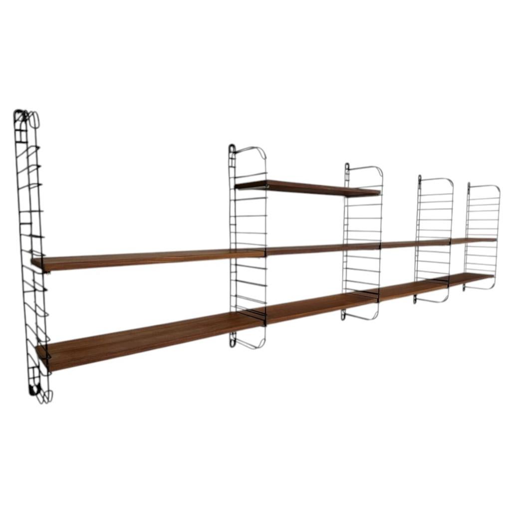 Mid-Century Modern, 1960 Retro Large Teak / Metal Tomado Shelving library system