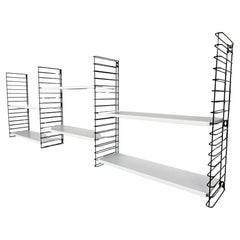 Mid-Century Modern 1960 Retro white Metal Tomado Shelving library system