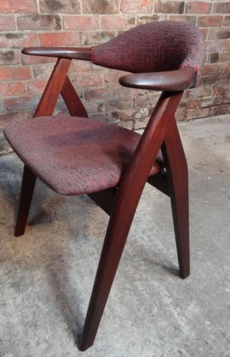 Dutch Mid-Century Modern, 1960, Solid Teak Tijsseling Cowhorn Chair For Sale